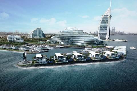 Construction completion of upscale Marsa Al Arab Hotel in Dubai